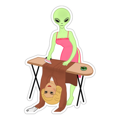 Ironing Alien Sticker