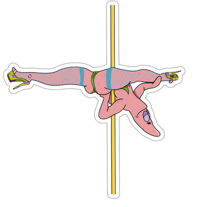 Pole Dancing Patrick Sticker
