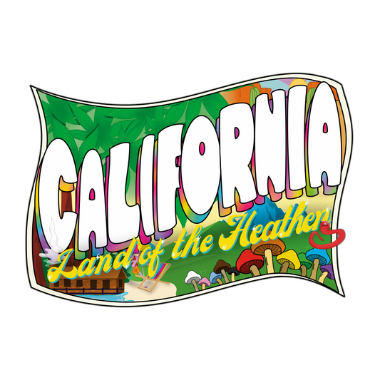California: Land of the Heathen Postcard Sticker