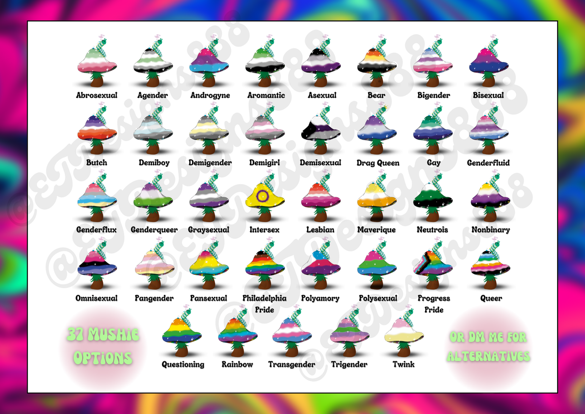 Pride Mushie Stickers