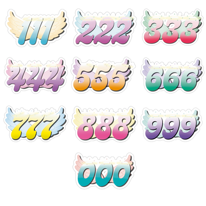 Winged Angel Number Stickers