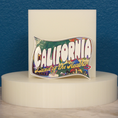 California: Land of the Heathen Postcard Sticker