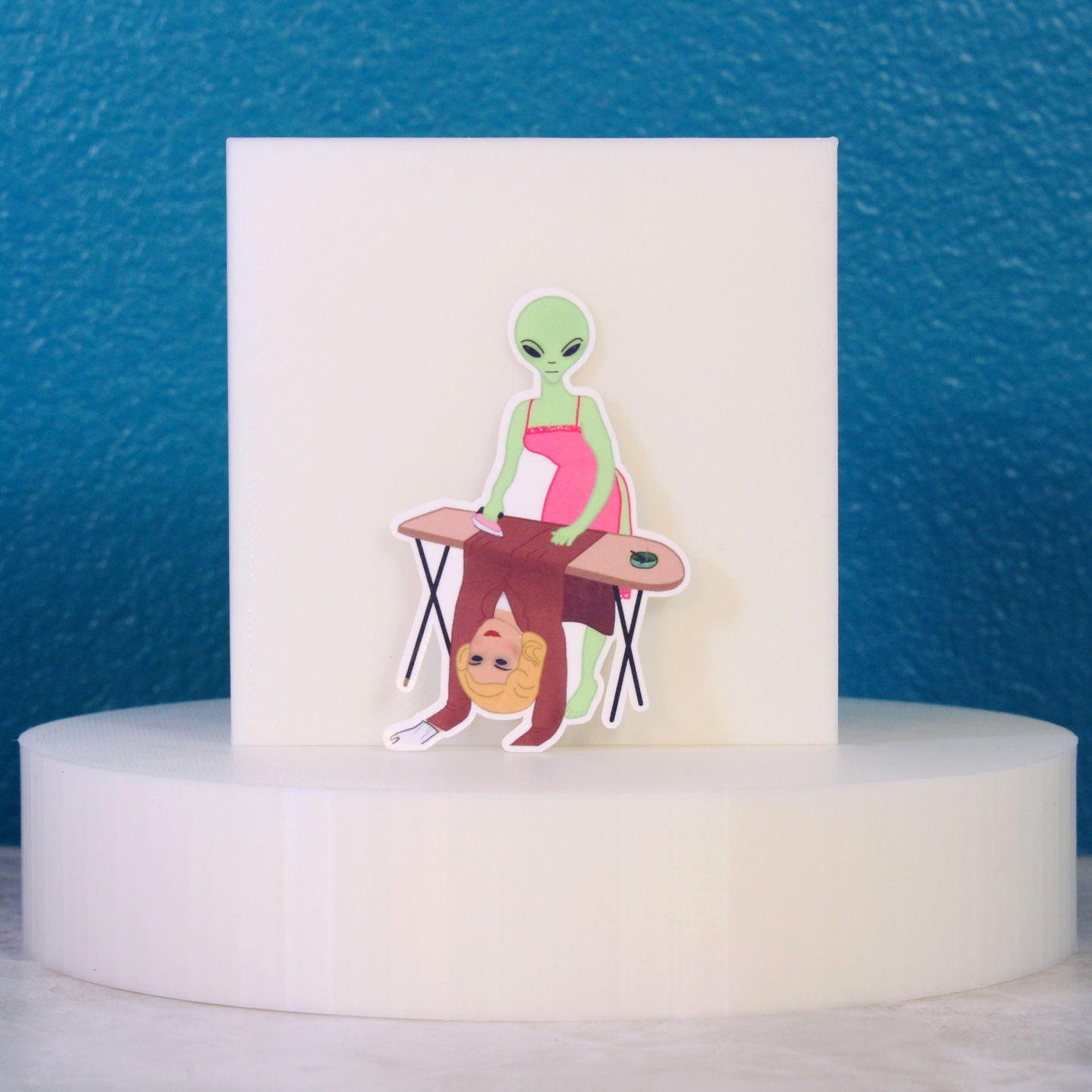 Ironing Alien Sticker