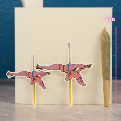 Pole Dancing Patrick Sticker