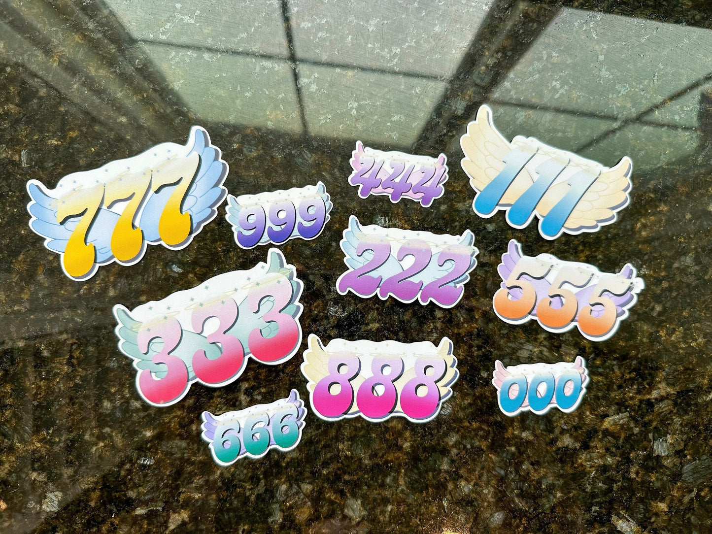 Winged Angel Number Stickers