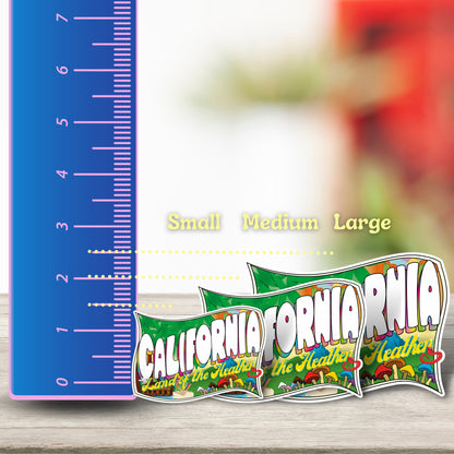 California: Land of the Heathen Postcard Sticker