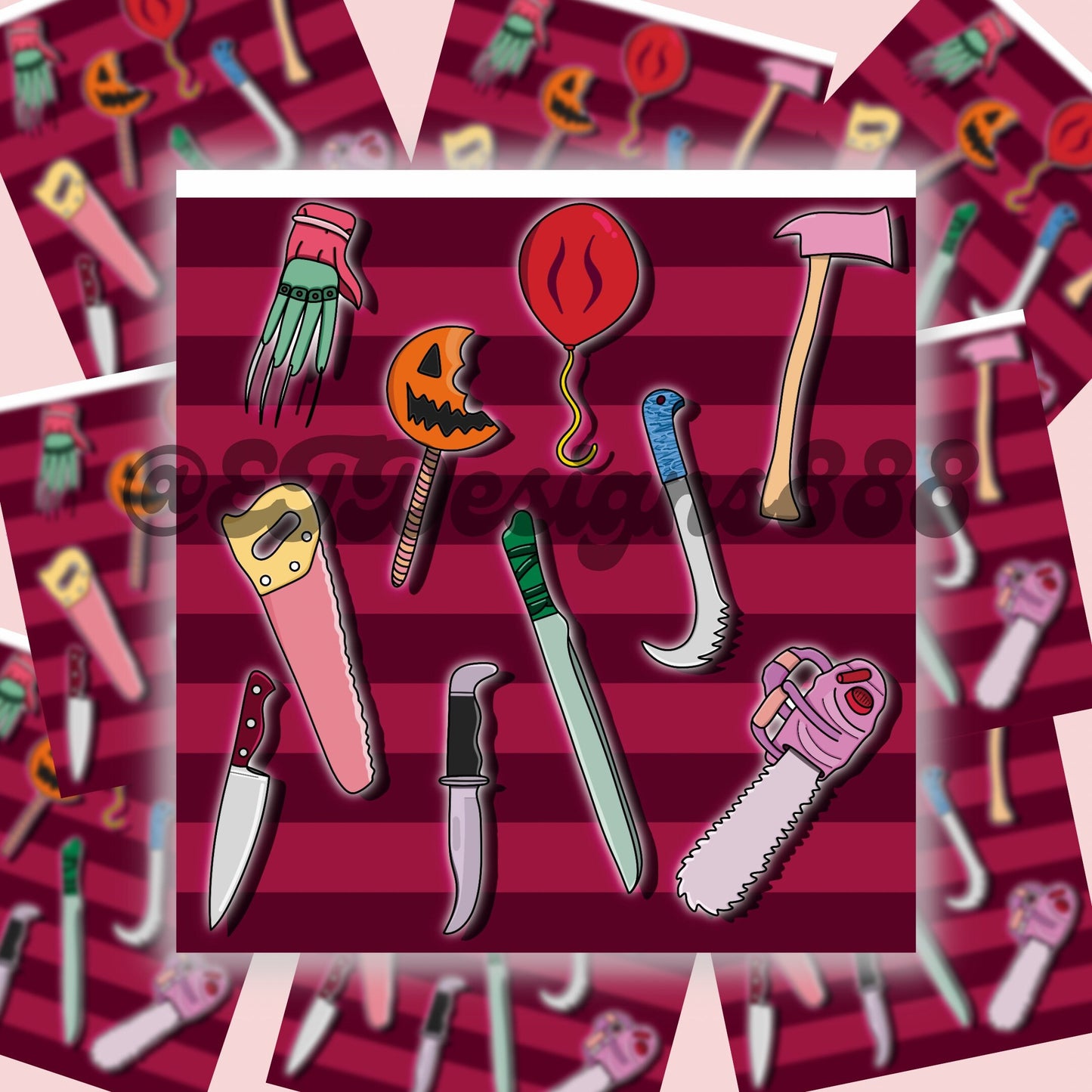 Colorful Killers Lighter Wrap Sticker